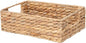 Water Hyacinth Storage Basket - Small Rustic Rectangle Woven basket Organizer with Handle for Home & Office Decor (Hyacinth)