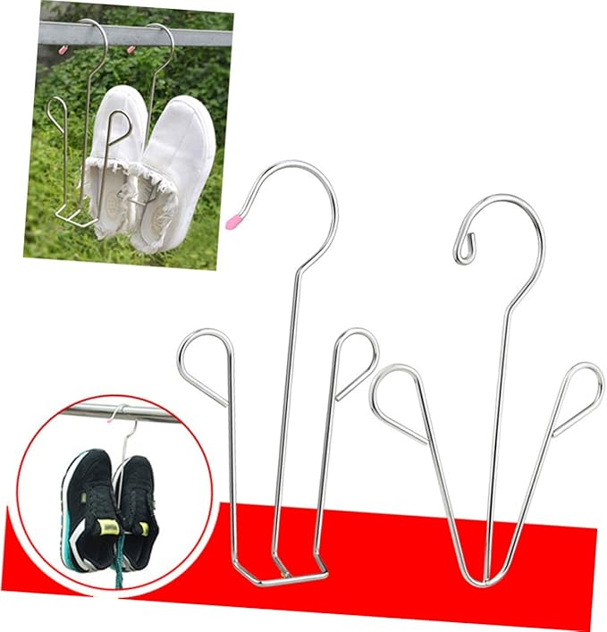 Foldable Shoe Rack Organizer 2pcs Stainless Steel Shoe Drying Rack Hanger Door Hanging Organizer Dry