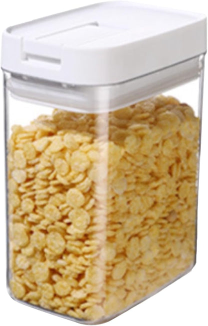 Airtight Cereal Storage Container, 27oz Transparent Food Storage Containers, Plastic Food Storage Canister Dispenser for Cereal Flour Spaghetti Rice Kitchen Organizing