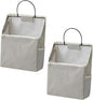 Luxshiny 2sets Wall-mounted Storage Bag Door Hanger Grocery Bag Holder Toiletry Hanging Organizer Dorm Storage Grey