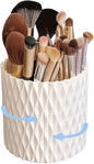 YLYZ Rotating Makeup Brush Holder Organizer Toothbrush Holders, Multi-Functional Toothbrush and Toothpaste Holder, Tooth Brush Organizer for Bathrooms Vanity, White, 4.7" L x 4.7" W x 4.7" H