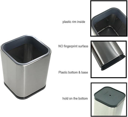 Flatware Holder Stainless Steel Small Utensil Crock - 4.6 Tall