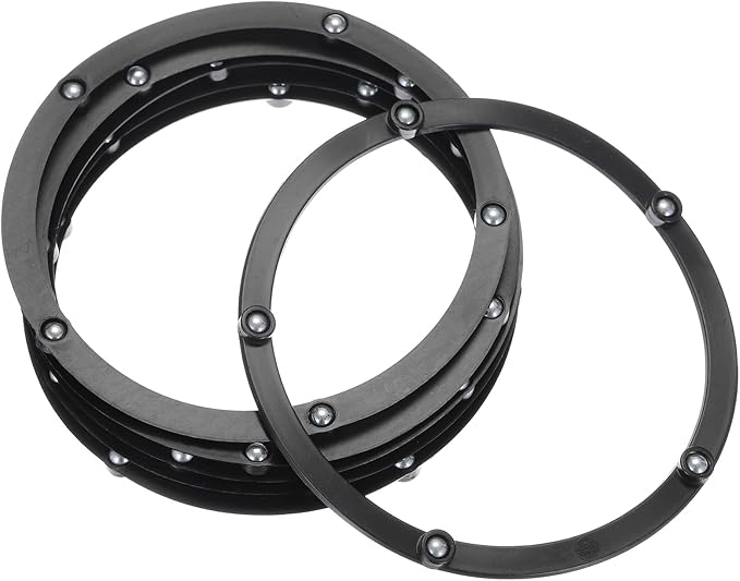 MECCANIXITY 5inch Rotating Swivel Stand with Steel Ball Bearings Annular Lazy Susan Base Turntable for Kitchen Corner Cabinets, 121 x 105mm Black Pack of 6