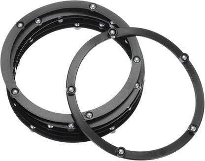 MECCANIXITY 5inch Rotating Swivel Stand with Steel Ball Bearings Annular Lazy Susan Base Turntable for Kitchen Corner Cabinets, 121 x 105mm Black Pack of 6