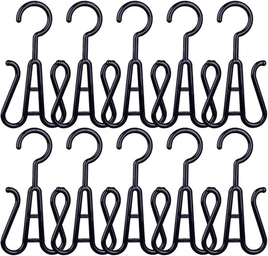Zerodeko Expandable Shoe Rack over Door 10pcs Plastic Shoe Slot Organizer Drying Hook for Home
