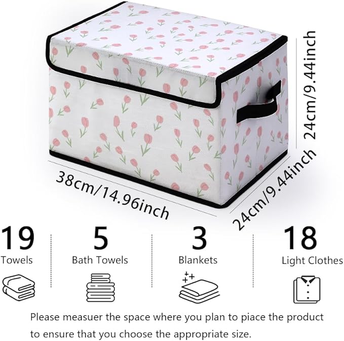 Stackable Clothes Storage Bins with Lids,Closet Organizers Fabric Cat Printing Box for Home and Office,Blanket Clothes Organizers,Under Bed Storage Containers 3 Pack.