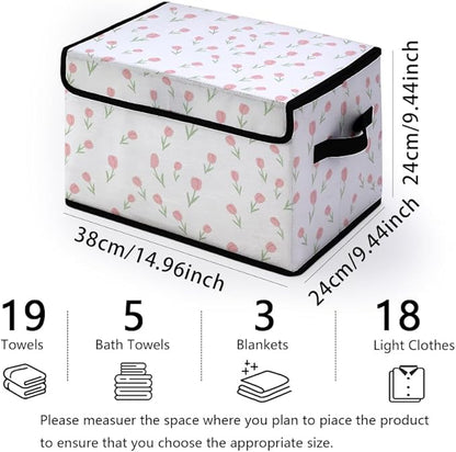 Stackable Clothes Storage Bins with Lids,Closet Organizers Fabric Cat Printing Box for Home and Office,Blanket Clothes Organizers,Under Bed Storage Containers 3 Pack.
