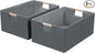 Foldable Fabric Storage Cubes, 2 Packs Cloth Storage Baskets with Wooden Handles, Collapsible Shelf Closet Organizer Bins, Rectangular Storage Boxes for Decor (Gray 2 Pack)