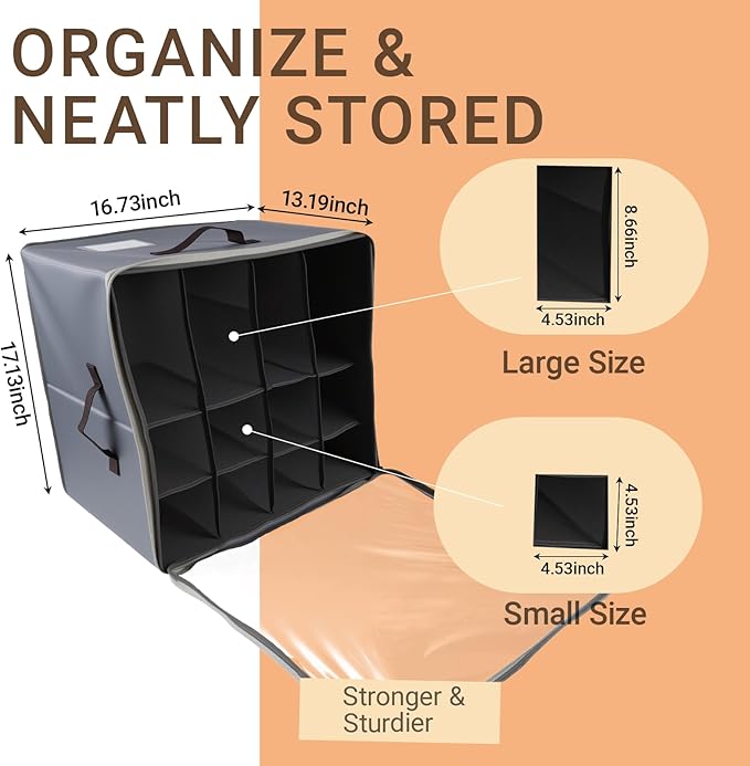 2 Pack Shoe Organizer for Closet，Foldable Shoe Storage Organizer with Clear Cover and Sturdy Handles,Fits 12-16 Pairs (gray)