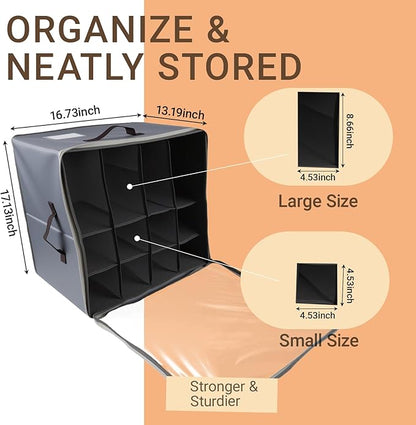 2 Pack Shoe Organizer for Closet，Foldable Shoe Storage Organizer with Clear Cover and Sturdy Handles,Fits 12-16 Pairs (gray)