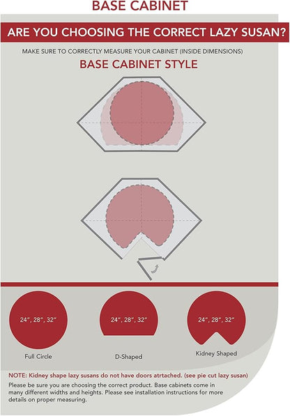 REV-A-SHELF Polymer Kidney-Shaped 2-Shelf Lazy Susans for Corner Base Cabinets