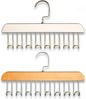 Belt Hanger 4Pcs Belt Hanger with 32 Hooks Bra Hangers for Closet,Space-Saving Wooden Closet Hanger Organizer for Ties, Scarves, Bras,Tank, Tops (2Wood Color 2White)