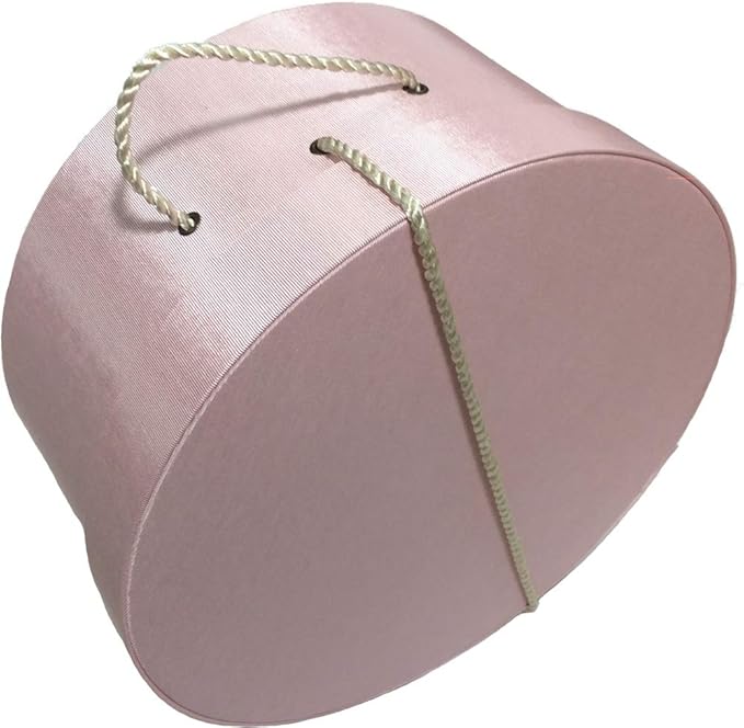 Sarah's Hat Boxes Classic Pink Hat Box – 18.5" x 9.5" (Dia. x Ht.) Handmade in USA – Odorless Non-Toxic Adhesive, Cording Handle – Premium Storage for Hats & Accessories