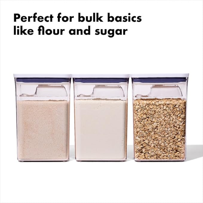 OXO New Good Grips 6‑Piece POP Container Bulk Set, Stackable with Attached ½ Cup Scoops, Panty Organization and Storage
