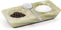 Marble Salt and Pepper Dish with Spoon, Handcrafted Double Spice Tray with 2 Compartments, Natural Stone Condiment Dish for Cooking Prep and Serving - Green Onyx
