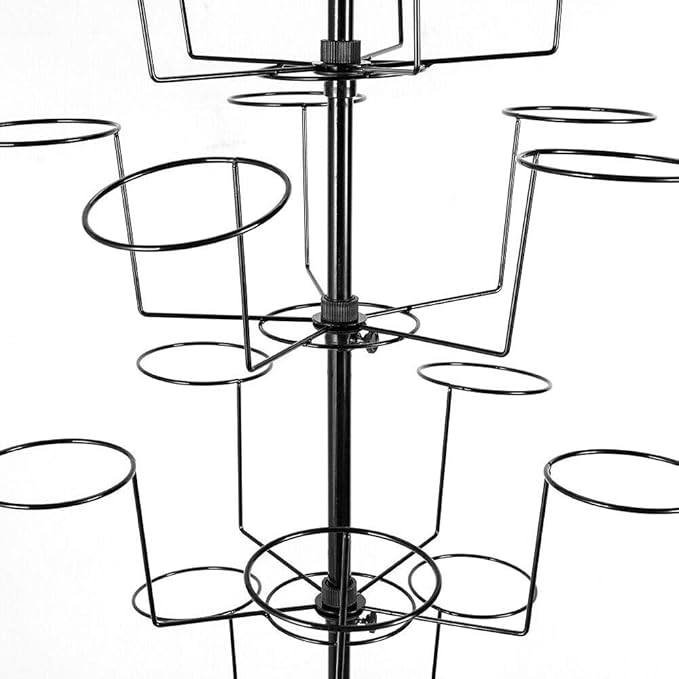 7-Tier 35 Hat Rotating Hat Display Rack, Hats Stand Display, Adjustable Iron Hat Rack Stand, Freestanding Cap Hat Retail Display Stand, Hats Caps Holders for Hats and Wigs (Black)
