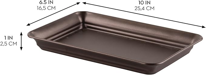 iDesign Decorative Countertop Vanity Tray Organizer for Bathroom, Bedroom, Closet, Entryway, Set of 2, 9.7" x 6.3" x 1", Bronze