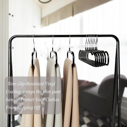 Non-Slip Rubber Pants Hangers,20 Pack Slim Thin Space-Saving Trouser Hanger,Rust-Free Closet Clothes Organizer for Slacks Scarf Ties,13.3inch