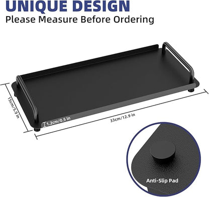Gypie Toilet Paper Basket, Tank Tray with Handle, Bathroom Counter Storage Tray for Kitchen (Black)