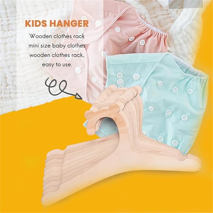 Newborn Hangers for Baby Clothes,Baby Children Wooden Hangers for Clothes Hangers - 30 Pcs Set (9 inches)