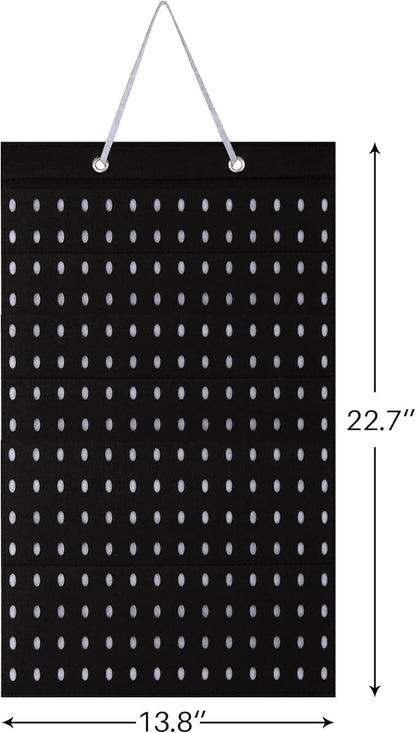 PACMAXI Shoe Charms Organizer, Hanging Shoe Charm Holder with 224 Holes, Shoe Decoration Display, Wall Mounted Holder (Black)