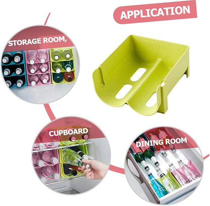 DECHOUS 3pcs Multi-Function Beer Rack Stackable Storage Rack for Kitchen Fridge Can Holder Beverage Organizer Plastic Soda Can Dispenser