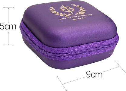 Nazareth Store Purple Rosary Case with Zipper & Clip Hard Shell Protective Prayer Beads Holder with Soft Interior & Mesh Pocket Travel Pouch for Catholic Rosaries & Religious Gifts