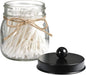 SheeChung Small Mason Jar, Glass Qtip Holder, Apothecary Jars with Lids, Bathroom Organizers and Storage, Bathroom Canister for Q-tips, Cottons, Floss, Balls, Cotton Swabs, Farmhouse Decor-Black