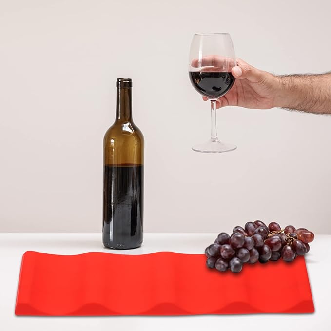 2pcs Creative Wine Bottle Holder Rack Silicone Pad for Bar Hotel Decorative