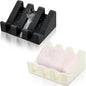 Cunhill 2 Pieces Silicone Soap Dish Self Draining Soap Dish Shower Waterfall Bar Soap Holder Tray with Drain Soap Saver for Kitchen Bathroom Accessories (Black,Cream White)
