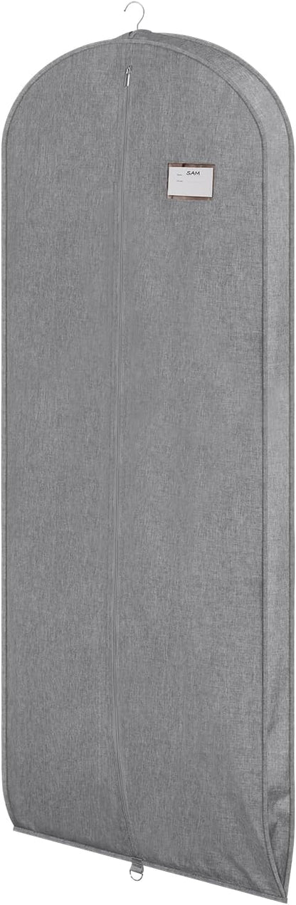 Univivi Garment Bags for Hanging Clothes, 60 Inch Suit Cover Bags for Closet Storage, Hanging Clothes Bag with Zipper and Eye-Hole for Suits, Coats, Jackets, Shirts, 1 Pack - Gray