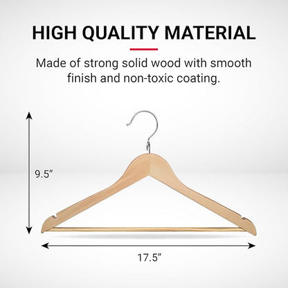 Proman Products - Kascade Hangers, Space Saving Hangers, Customize Your Closet Organization (Natural Color, 50-Pack)