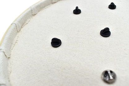 Round Badge Brooch Display Wall Hanging Pin Display Glitter Board Jewelry Storage Pin Collection Banner with Bamboo Hoop for Enamel Pins Buttons and Labels (Natural-Canvas)