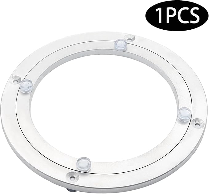 1Pcs 200mm / 7.87" Aluminum Alloy Lazy Susan Turntable Bearings, 8" Round Rotating Bearing Turntable Base(Base Only), for Kitchen Storage, Corner Shelves, Book Rack
