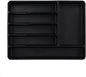 Morcte 1-Pack Plastic Silverware Cutlery Tray Organizer, Cutlery Holder Trays, Black
