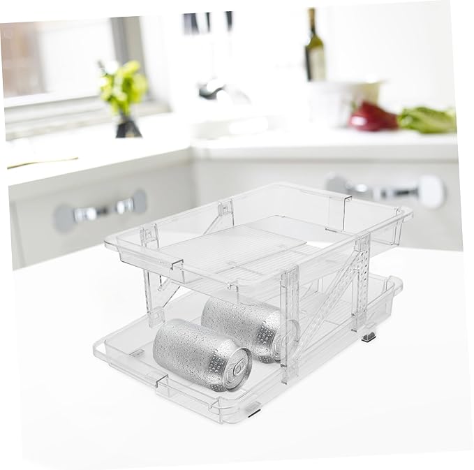 PRETYZOOM Soda Can Organizer for Refrigerator and Transparent Design Multi-functional Beverage Dispenser for Fridge Kitchen and Office Use