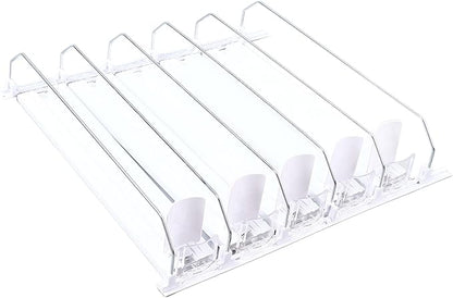 Drink Soda Can Dispenser For Refrigerator, Spring Loaded Fridge Drink, Width Push Rod Slide Rail Soda Can 38cm(White)