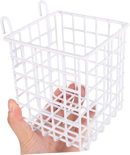 OUNONA Door Wire Basket Organizer for Kitchen and Bathroom Metal Storage Rack Hooks Hanging Cabinet Basket for Pantry and Craft Room Space-Saving Design