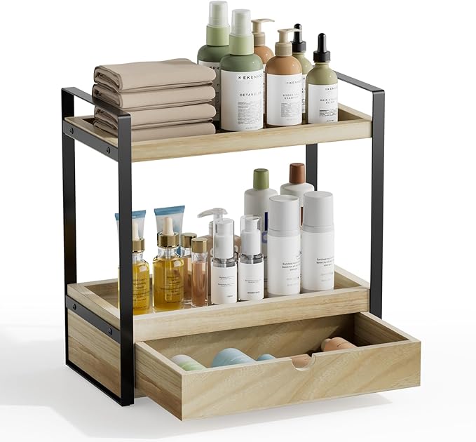 Boulphia 2-Tier Bathroom Organizer (Brown - New)
