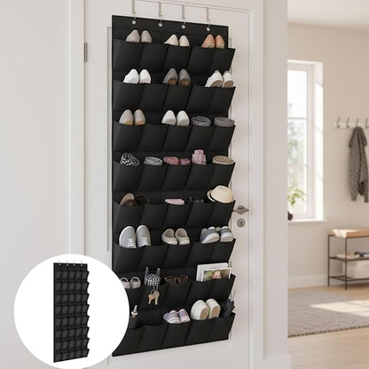 Over the Door Shoe Organizer for Bedroom Door with Multiple Pockets - Hanging Shoe Storage Bag Caddy