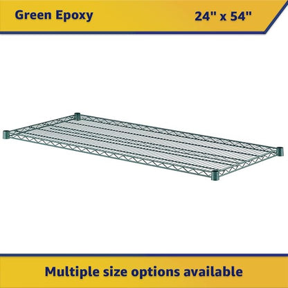 (2-Pack) 24" x 54", Green Epoxy Additional Heavy Duty Wire Shelving, Wire Shelf for Shelving Units, NSF Replacement Shelves for Rack