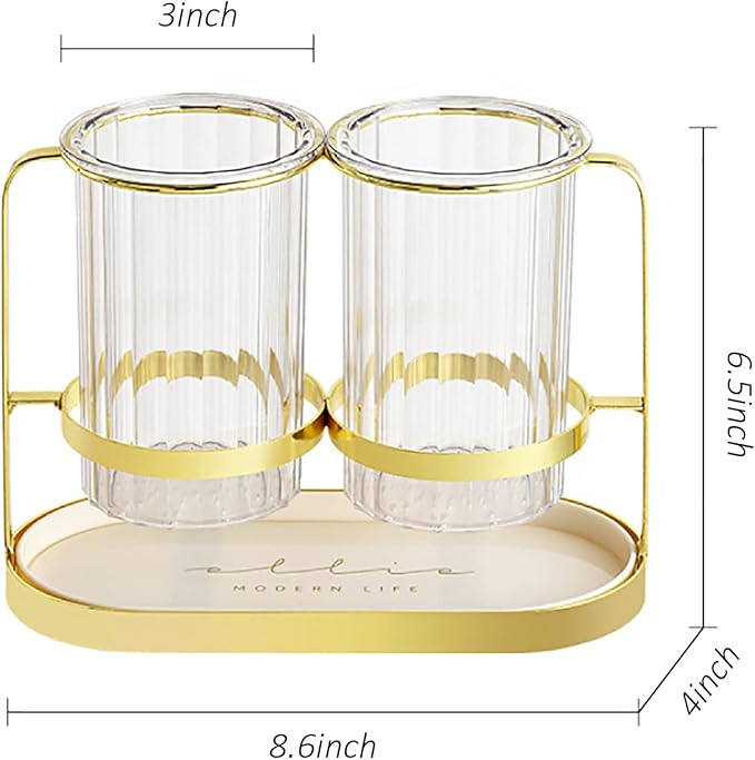 Utensils Silverware Holder with Metal Bracket, Cutlery Caddy, Flatware Spoon Fork Knife Tabletop Organizer for Party Kitchen Dining Room - Gold