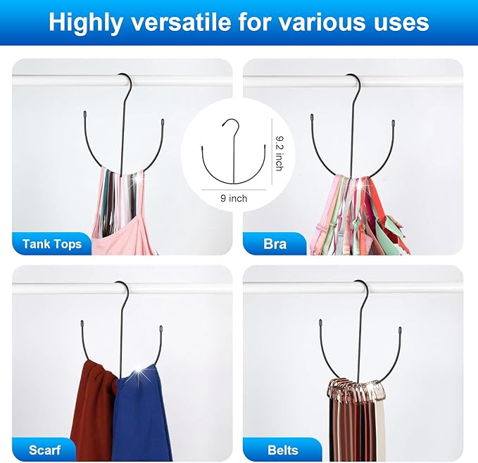 Hat Organizer for 30 Baseball Caps, 3 Pack Black Metal Hat Rack, Closet Hat Hangers, Cap Holder