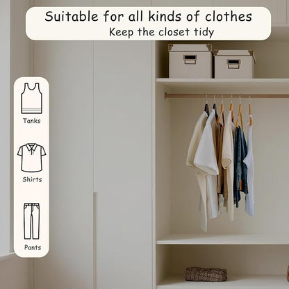 Extra Wide Hangers for Plus Size Clothes, Ganchos para Colgar Ropa,19 Inch Plus Size Hangers Ideal for XL, XXL Shirts, Coats, Dresses, Etc. Wood. Natural 20pk