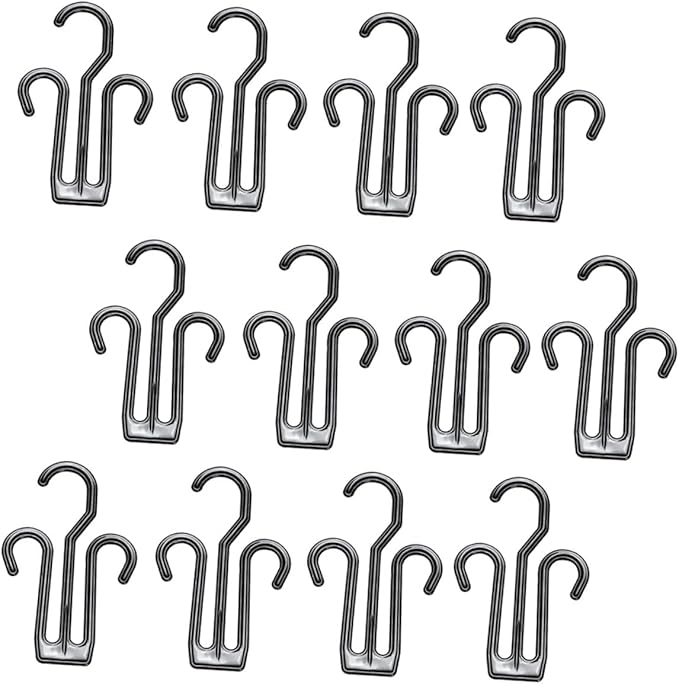 20pcs Multifunctional Shoe Rack for Drying Slippers and Shoes Space-Saving Hanging Organizer with Hooks Design for Home Hotel and Store Use Black