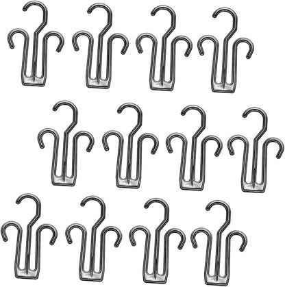 20pcs Multifunctional Shoe Rack for Drying Slippers and Shoes Space-Saving Hanging Organizer with Hooks Design for Home Hotel and Store Use Black
