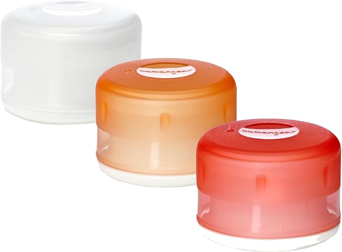 humangear GoTubb – Storage Containers for Snacks, Small Essentials and Travel Gear, Made from Food-Safe Materials, Clear/Orange/Red, Small (3-pack)