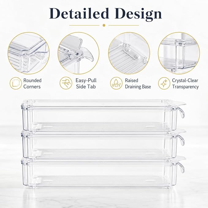 3 Pack Pasta Storage Container Plastic Spaghetti Food Storage Box, Airtight Spaghetti Noodle Holder Rectangular Chopstick Storages Box for Spaghettis, Pasta, Noodles, Eggs, Fruits Snacks