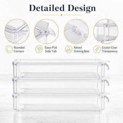 3 Pack Pasta Storage Container Plastic Spaghetti Food Storage Box, Airtight Spaghetti Noodle Holder Rectangular Chopstick Storages Box for Spaghettis, Pasta, Noodles, Eggs, Fruits Snacks