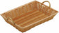 HUBERT Natural Color Wicker Basket Rectangular with Handles - 14"L x 10"W x 2 1/2"H